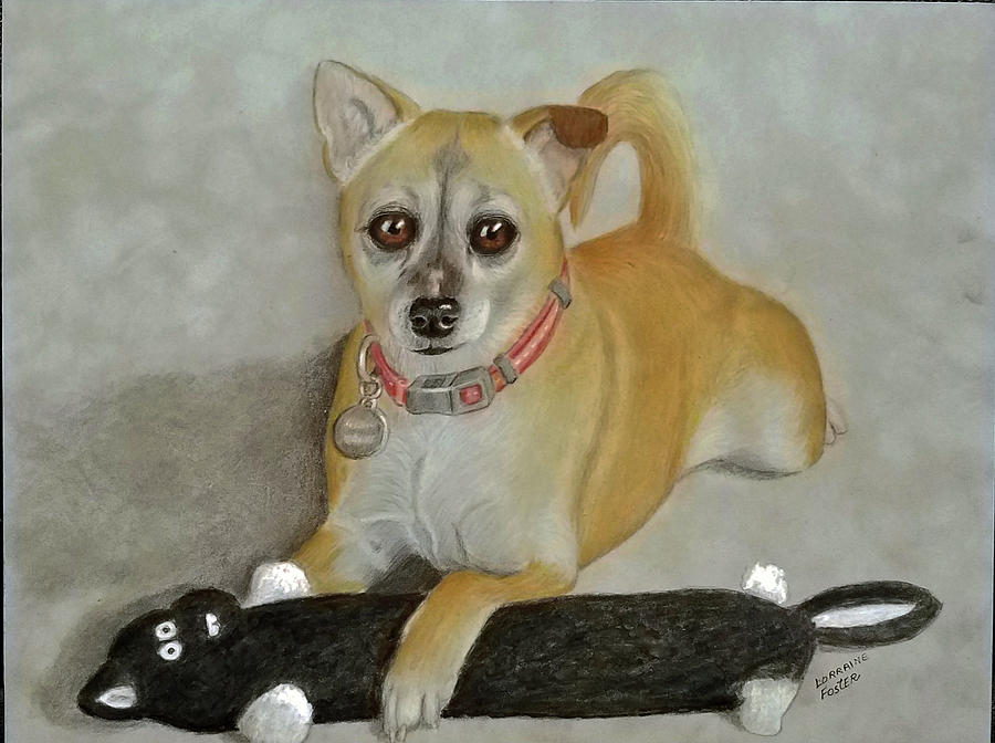 Gema and Her Toy Drawing by Lorraine Foster