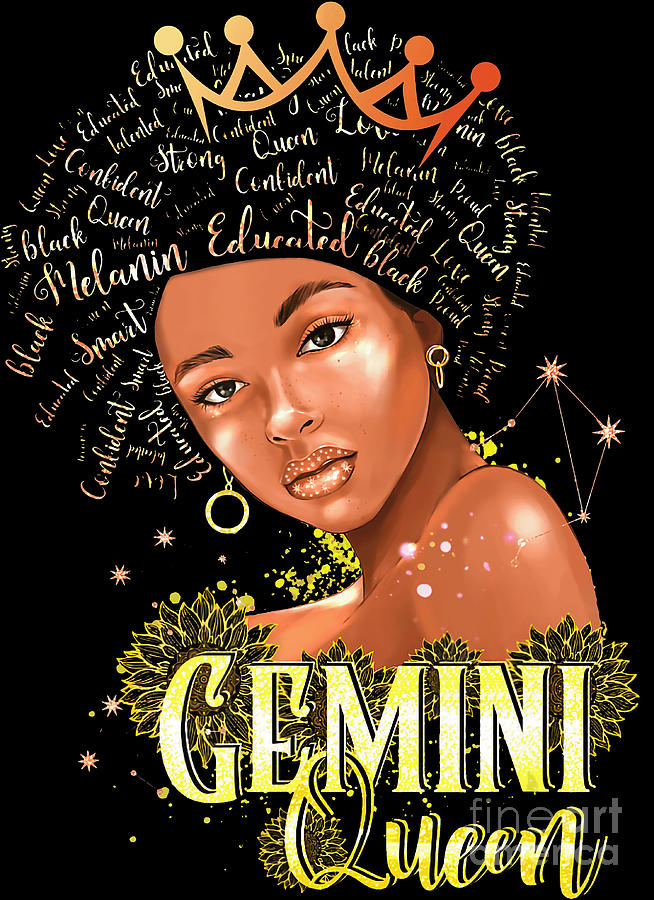 Gemini Girl PNG Printable, Zodiac Birthday Png, Gemini Queen Png ...