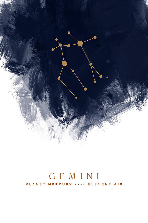 Printable Astrology Art Gemini Constellation Print Zodiac Constellation Art z012