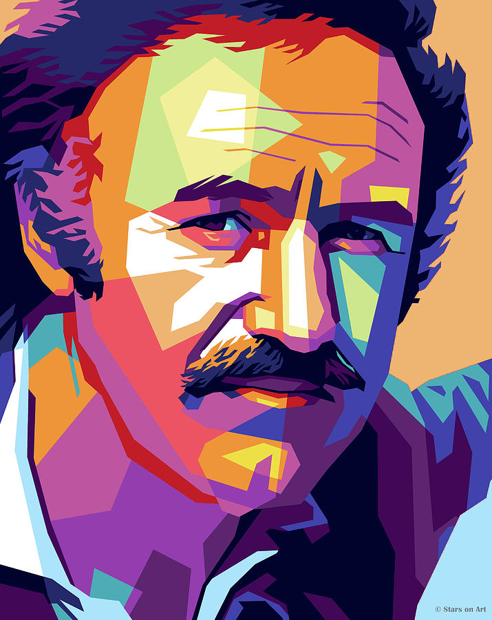 Gene Hackman illustration Mixed Media by Movie World Posters