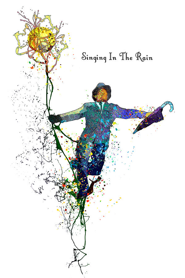 Gene Kelly Singing In The Rain Mixed Media by Miki De Goodaboom