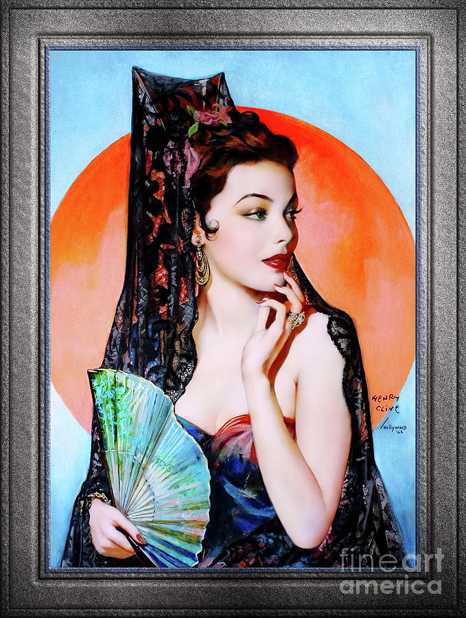 Gene Tierney as Lola Montez by Henry Clive Vintage Xzendor7 Old Masters Art Reproductions Painting by Rolando Burbon