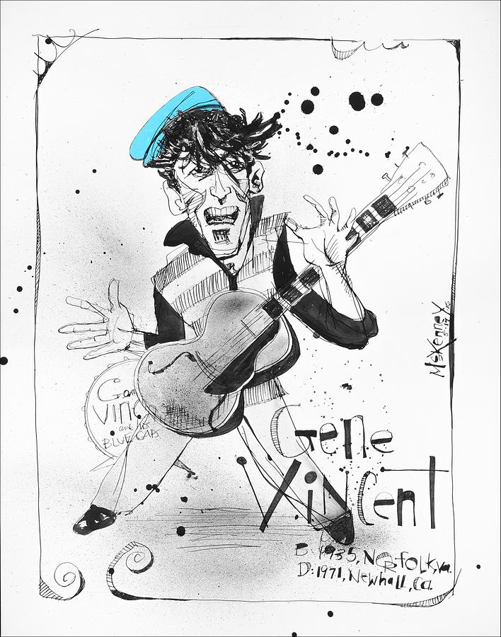 Gene Vincent Drawing by Phil Mckenney