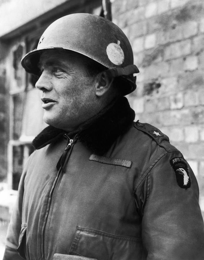 General Anthony McAuliffe - Bastogne - Battle of the Bulge - 1944 Photograph by War Is Hell Store