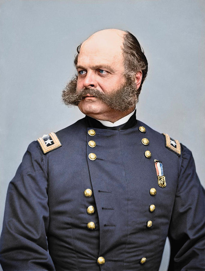 General Burnside - Civil War - Colorized Photograph by War Is Hell Store