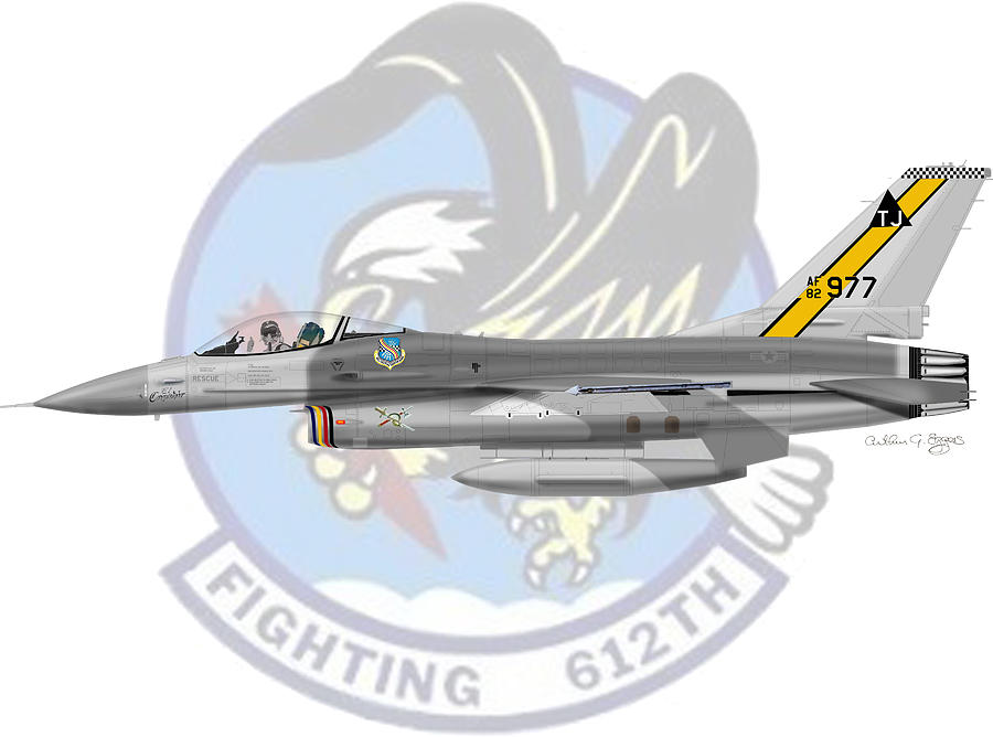 General Dynamics F-16B Fighting Falcon El Conquistador 612TFS Torrejon AB Spain Digital Art by Arthur Eggers
