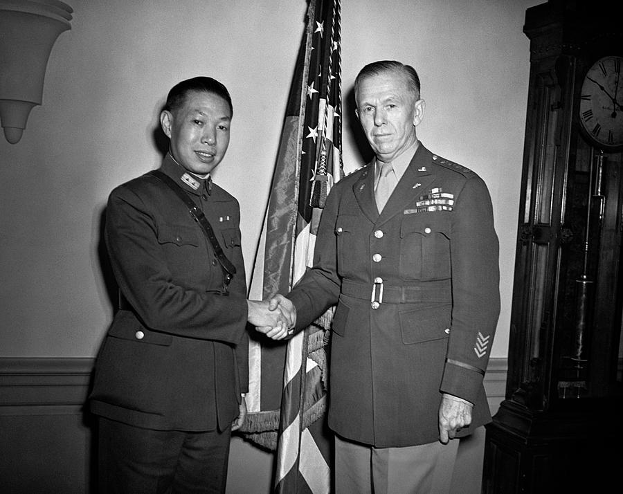 General George Marshall and General Hsiung - WW2 1942 Photograph by War Is Hell Store