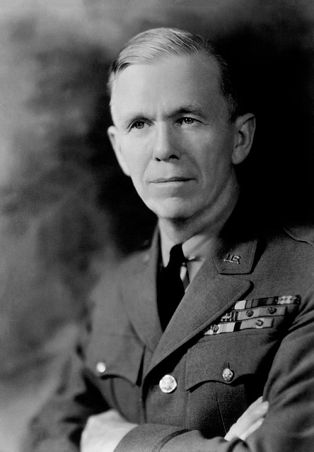 General George Marshall Portrait - 1940 Photograph by War Is Hell Store