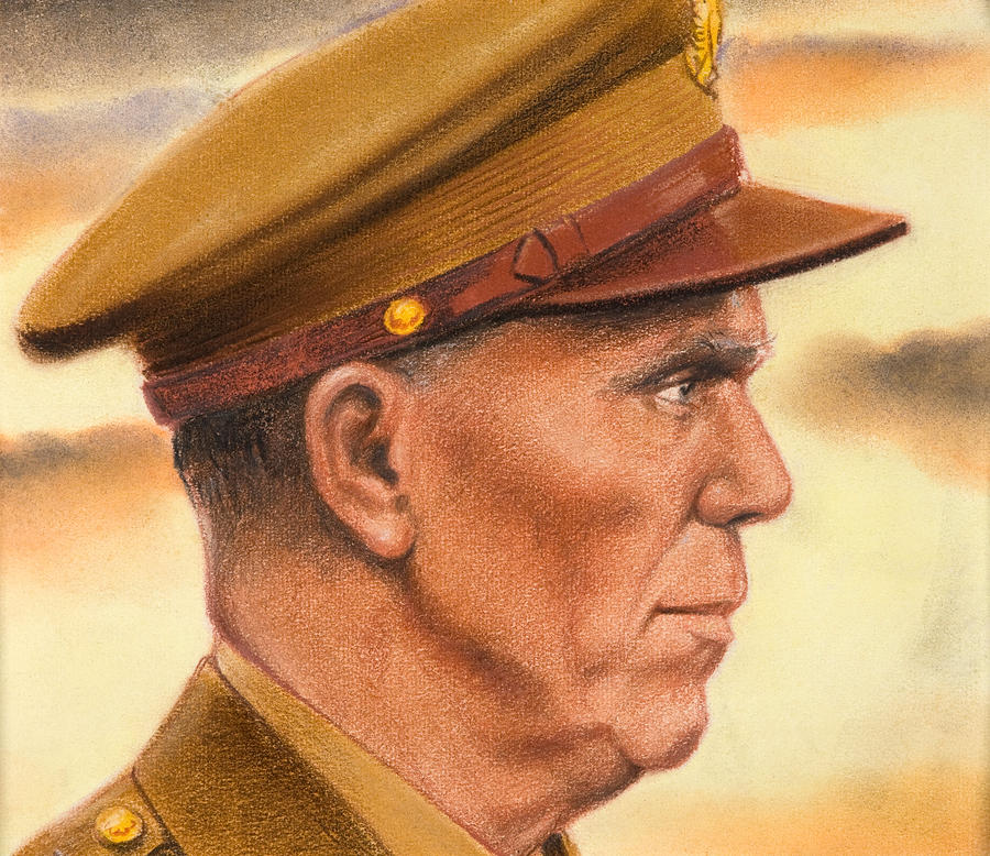 General George Marshall Portrait - William Timym Painting by War Is Hell Store