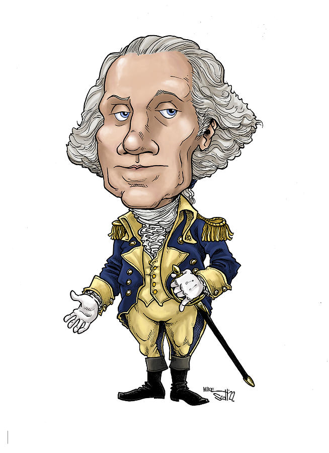 General George Washington, in color Drawing by Mike Scott