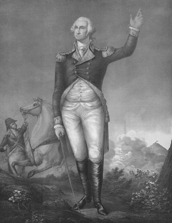 General George Washington In Uniform Lithograph Drawing by War Is Hell Store
