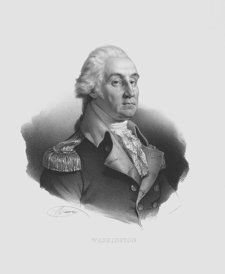 General George Washington Portrait - Nicolas Eustache Maurin 1830 Drawing by War Is Hell Store
