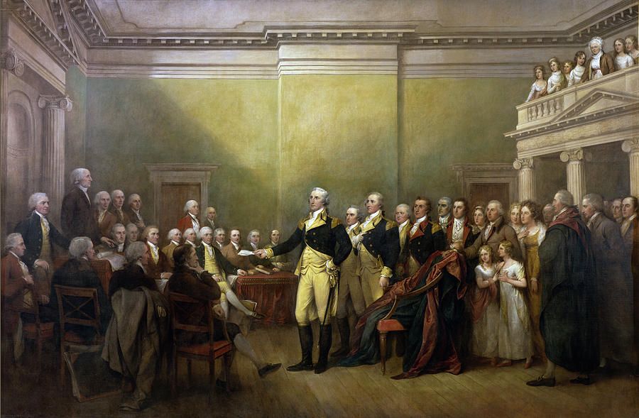 General George Washington Resigning His Commission 1824 Painting by John Trumbull