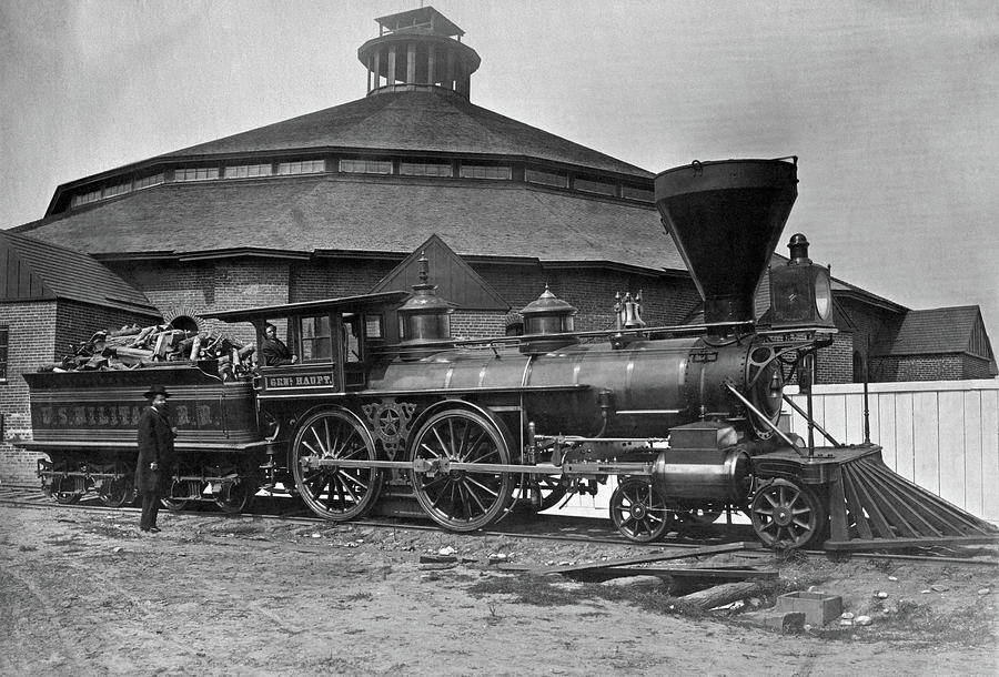 General Haupt Locomotive - Alexandria Station 1863 Photograph by War Is Hell Store