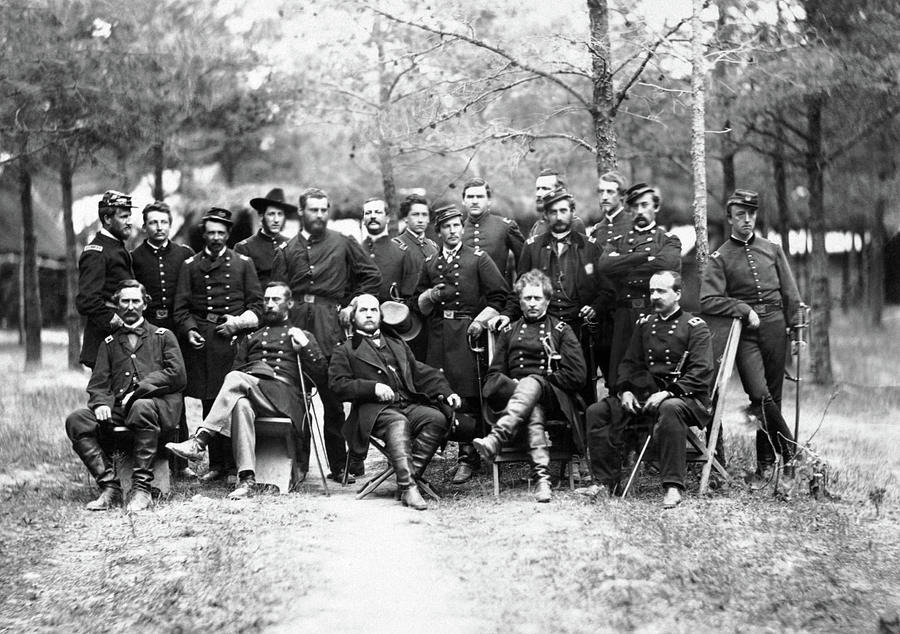 General Joe Hooker and His Staff - Falmouth Virginia 1863 Photograph by War Is Hell Store
