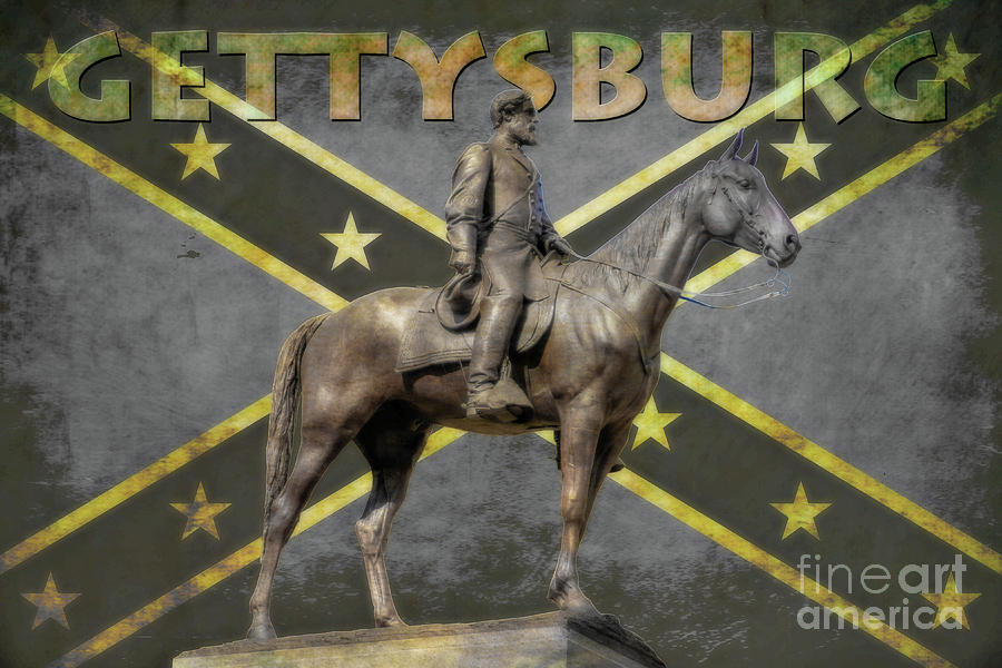 General Lee On Traveller Gettysburg Battlefield Two Digital Art