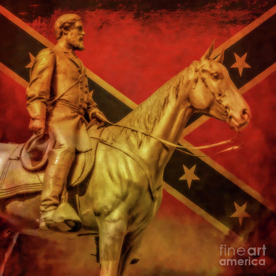 General Lee on Traveller Gettysburg Digital Art by Randy Steele