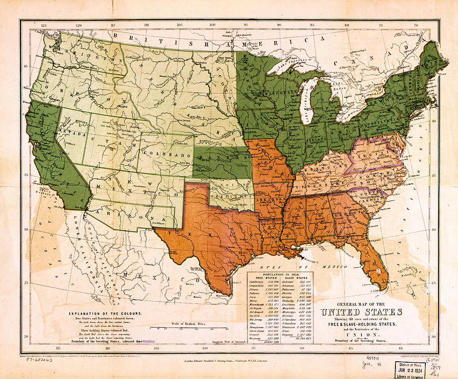 General Map of the United States Painting by Artistic Panda | Fine Art ...