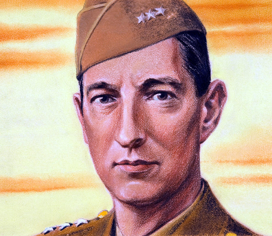 General Mark Clark - William Timym - Circa 1943 Drawing by War Is Hell Store