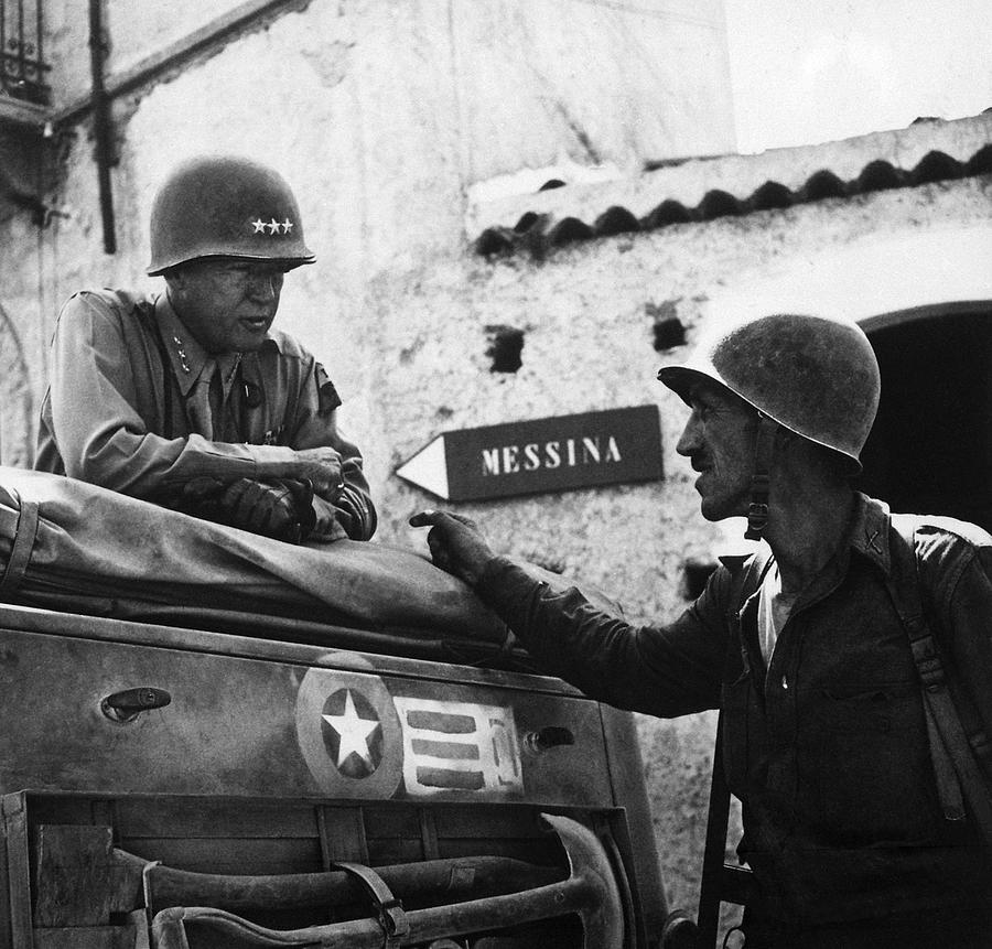 General Patton Photograph - General Patton In Sicily by War Is Hell Store