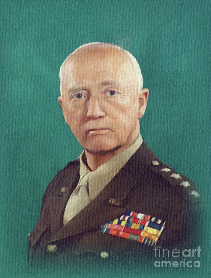 Portrait Painting - General Patton, WWII by Esoterica Art Agency