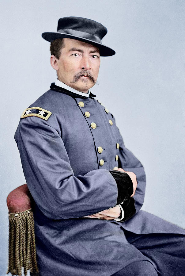 General Philip Sheridan - Union Civil War - Colorized Photograph by War Is Hell Store