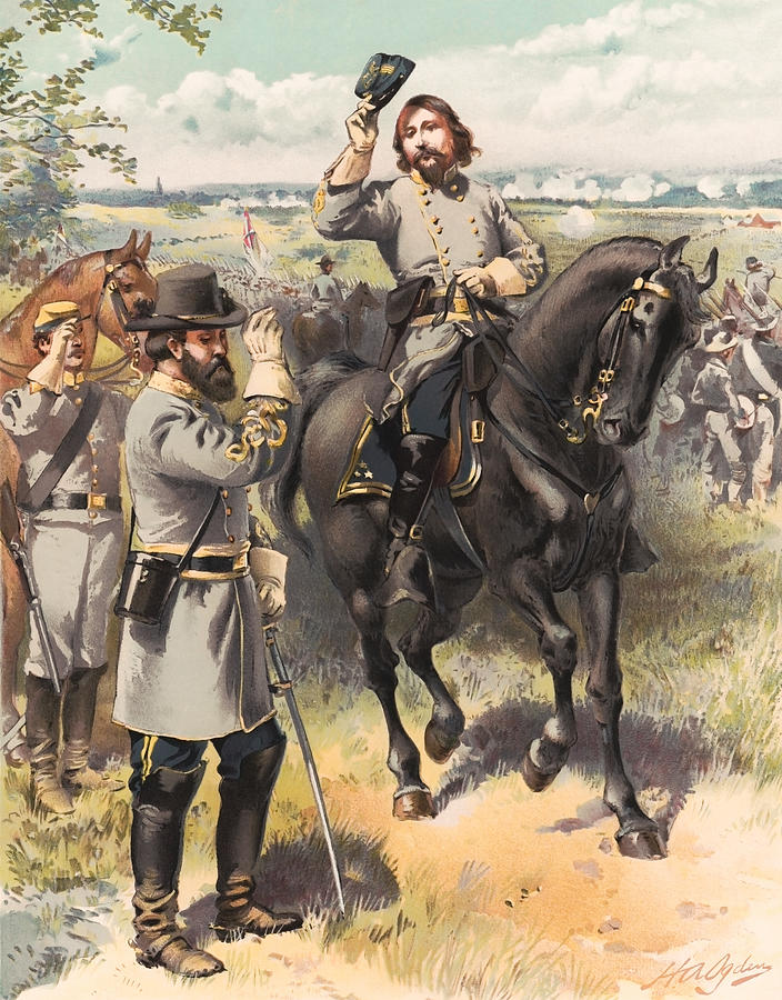 General Pickett Taking The Order To Charge - Civil War 1864 Painting