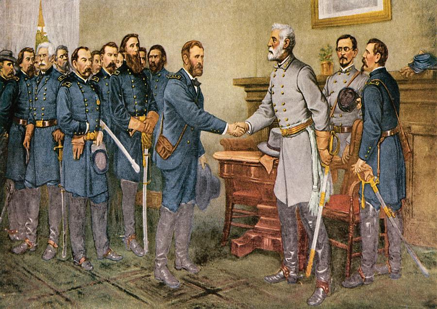 General Robert E.lee Surrenders At Appomattox Court House Painting by ...