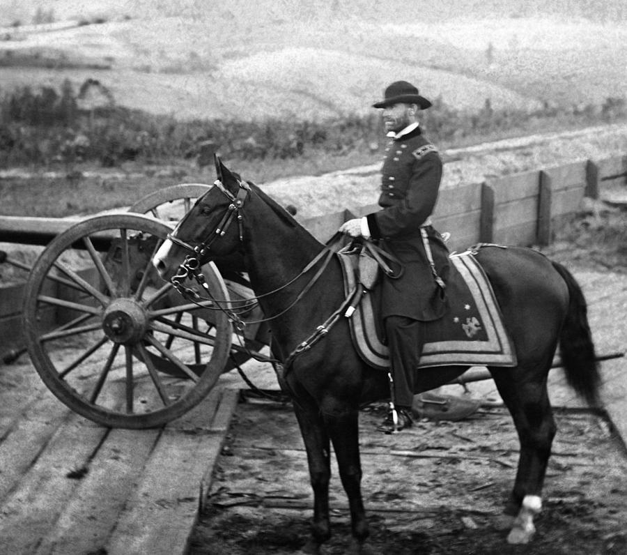 General Sherman On Horseback - Atlanta Georgia - 1864 Photograph by War Is Hell Store