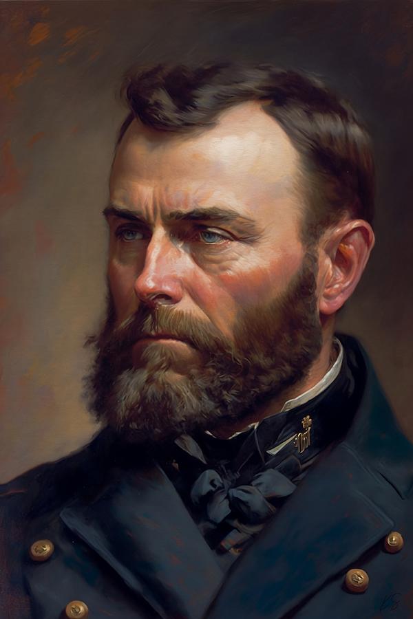 General Ulysses S. Grant portrait Digital Art by Kai Saarto
