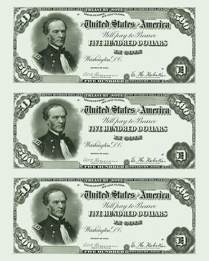 General William Sherman 1891 $500 Proof Of A Treasury Note Digital Art by War Is Hell Store General William Sherman 1891 $500 Proof Of A Treasury Note Digital Art by War Is Hell Store