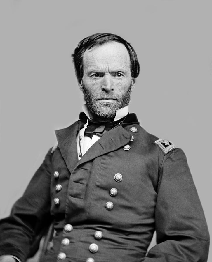 General William Tecumseh Sherman Portrait - 1864 Photograph by War Is Hell Store