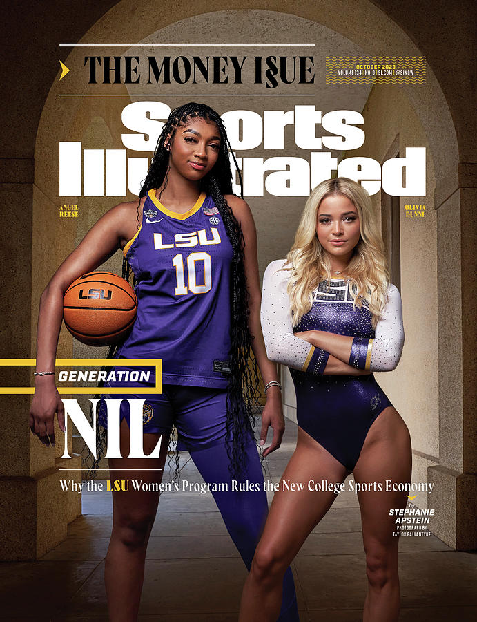 Generation NIL - LSU forward Angel Reese and Gymnast Olivia Dunne, October 2023 Sports Illustrated C Photograph by Sports Illustrated