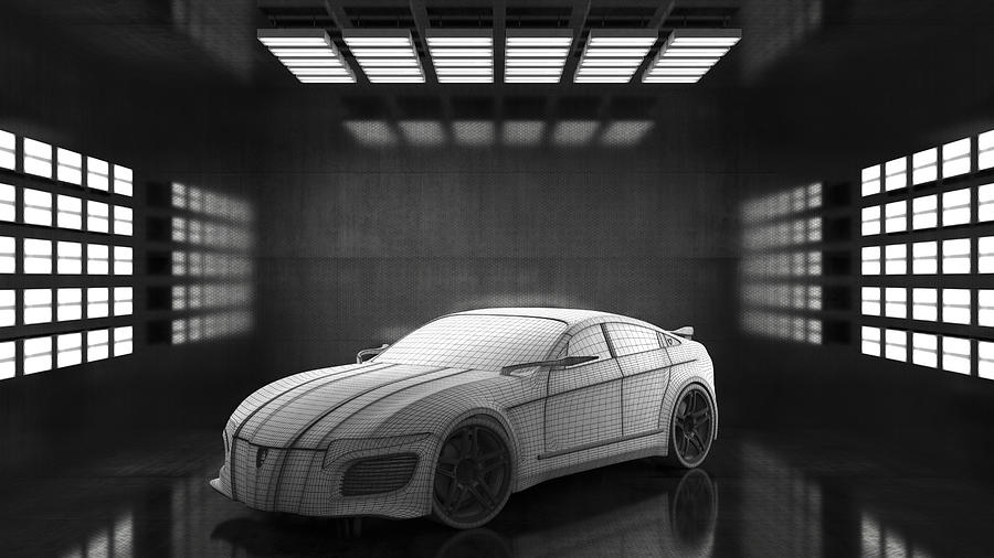 Generic conceptual sports car in studio Photograph by Matjaz Slanic