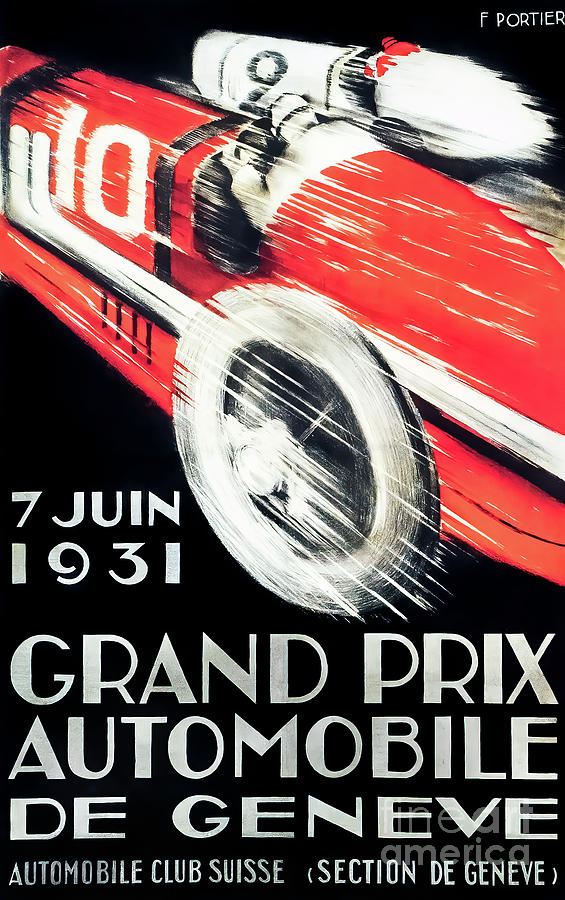 Geneva 1931 Grand Prix Drawing by M G Whittingham
