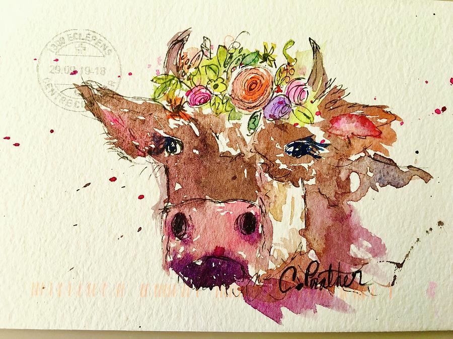 Geneva Cow Festival Painting by Cheryl Prather