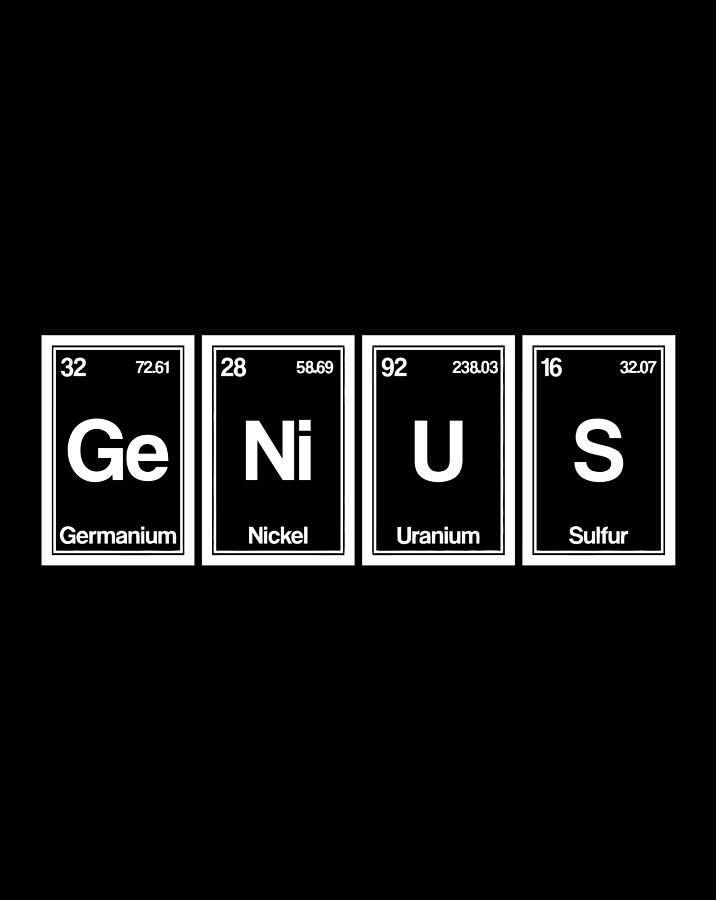 Genius Periodic Table Funny Chemistry Drawing by Tintin Bjorklund