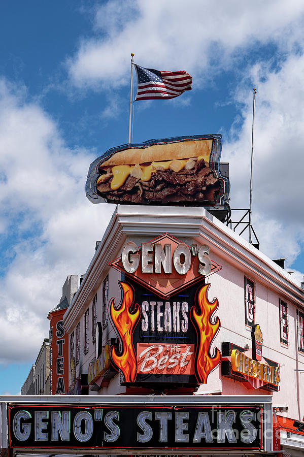 Genos Steaks at the Italian Market Photograph by Bob Phillips