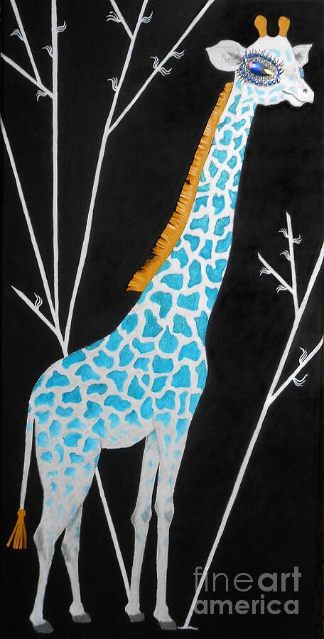Gentle Giraffe Painting by Jayne Somogy