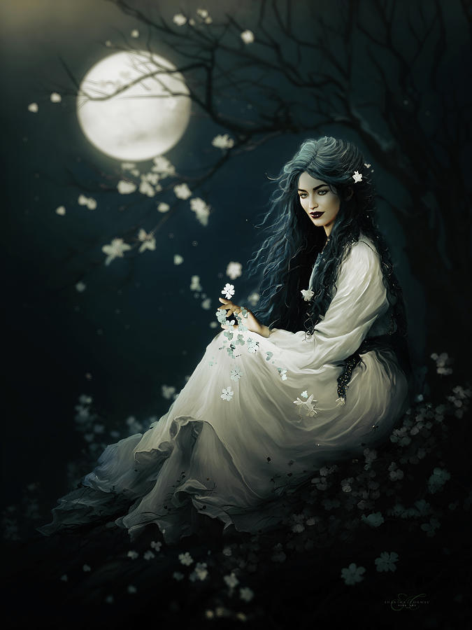 Gentle Grace under Blue Moon Digital Art by Shanina Conway
