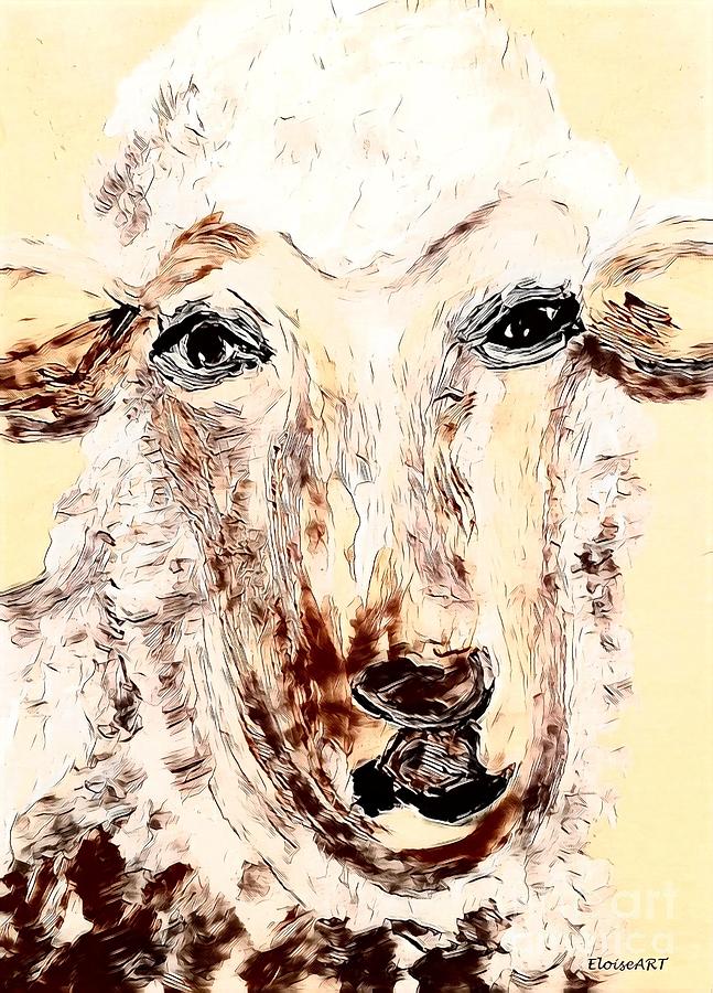 Gentle Lamb Painting by Eloise Schneider Mote