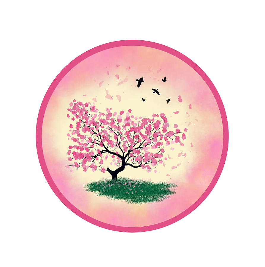 Gentle Sakura Digital Art by Anastasiya Malakhova