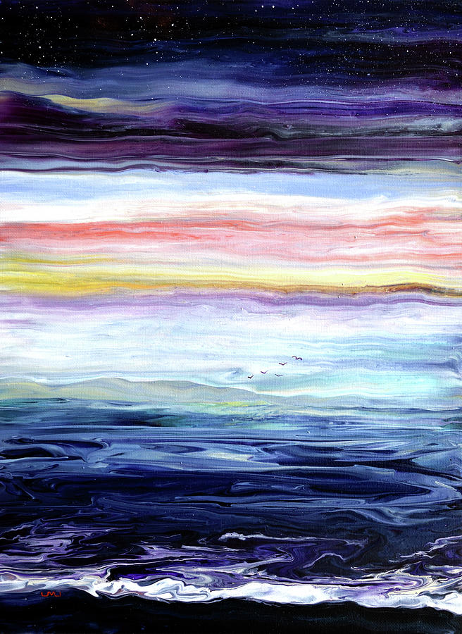 Gentle Twilight Over a Bay Painting by Laura Iverson