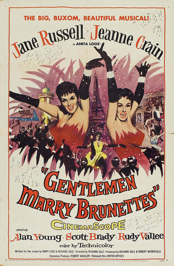 Gentlemen Marry Brunettes, 1955 Mixed Media by Movie World Posters