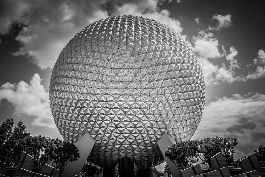 Disney EPCOT Close Up Canvas Wall Art, EPCOT Poster, Spaceship Earth, Disney Photography, Disney Resort, shops Black and White, Nursery Decor