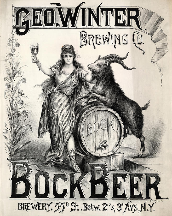 Geo Winter - Bock Beer - Art Nouveau Vintage Advertising Poster Digital Art by Studio Grafiikka