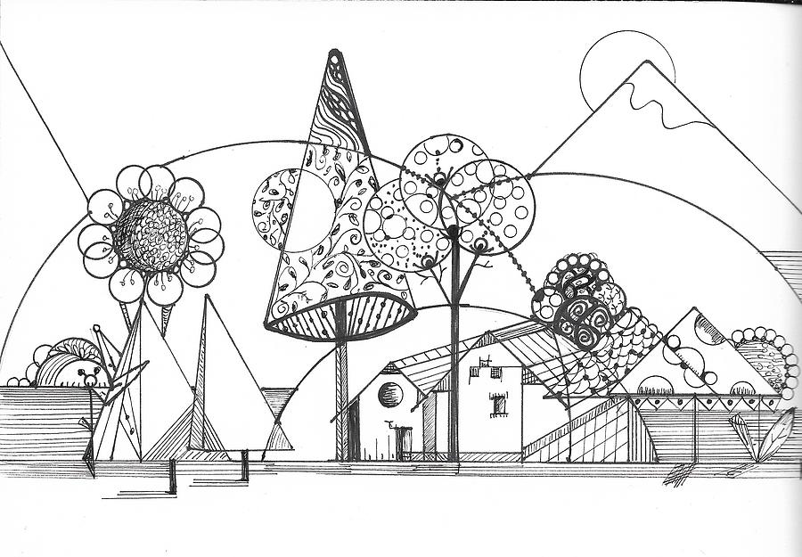 Geocity2020 Drawing by Karen Brodeur - Fine Art America