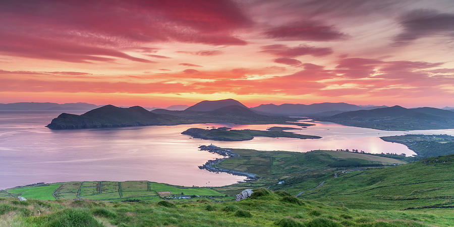Geokaun Panorama at Sunrise, Valentia Island, Co Kerry Photograph by Adrian Hendroff