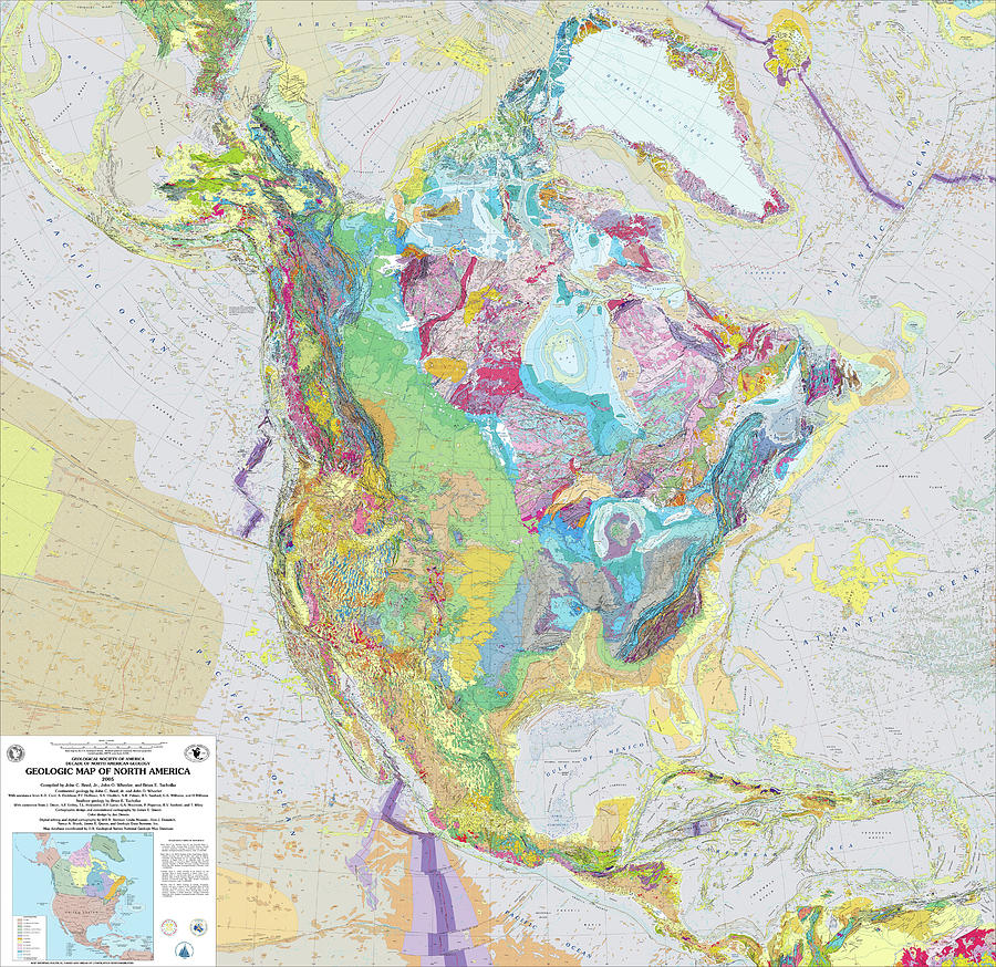 Geologic Map Of North America Digital Art