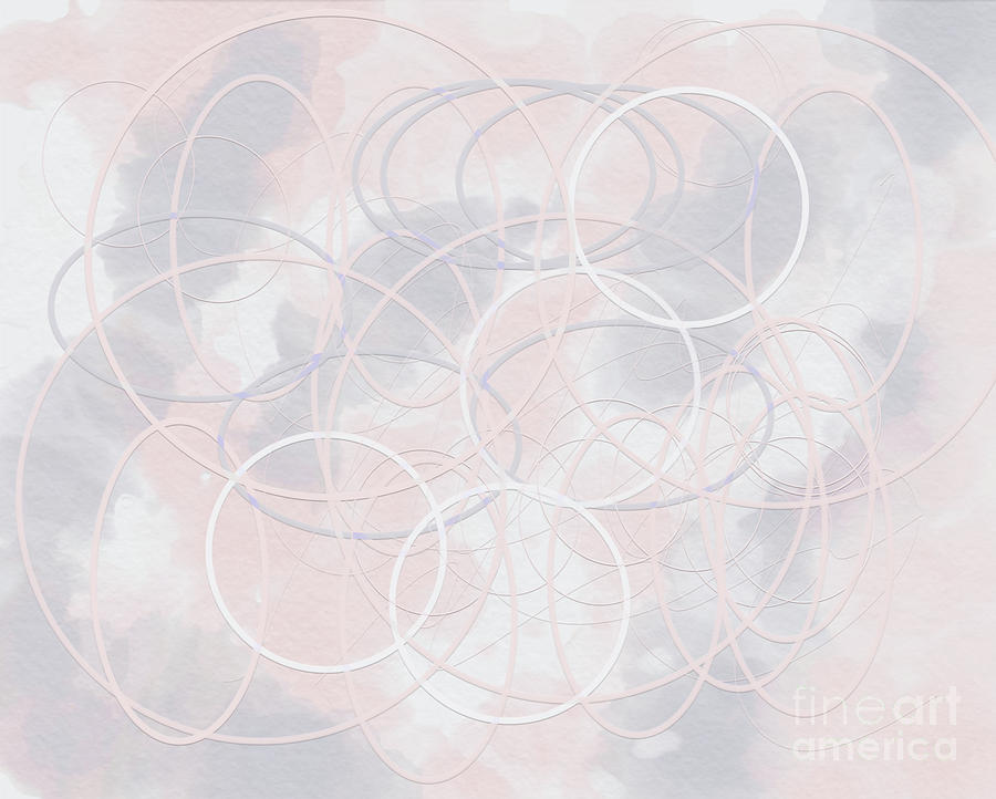 Geometric abstract in pink and grey Digital Art by Bentley Davis